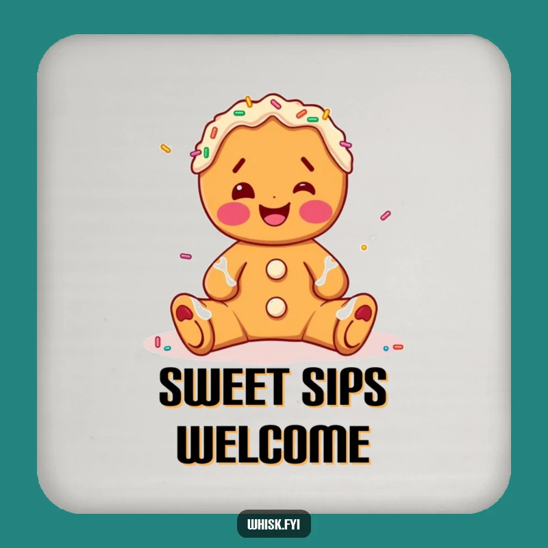 Funny Gingerbread Decorating Coaster - Protect Surfaces with Holiday Cheer