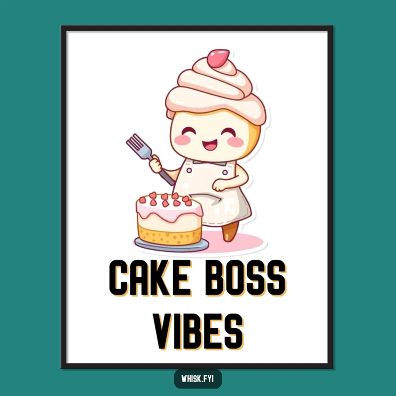 Funny Cupcake Decorator Poster: Sweet Cake Art, Quirky Gift