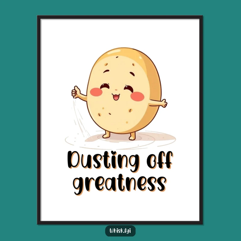 Funny Bread Flour Dusting Poster - Hilarious Kitchen Art for Bakers