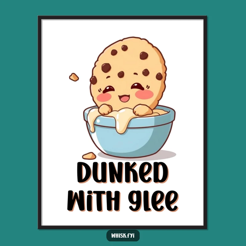 Funny Cookie Dunk Poster A Hilarious Giggling Treat Art Gift