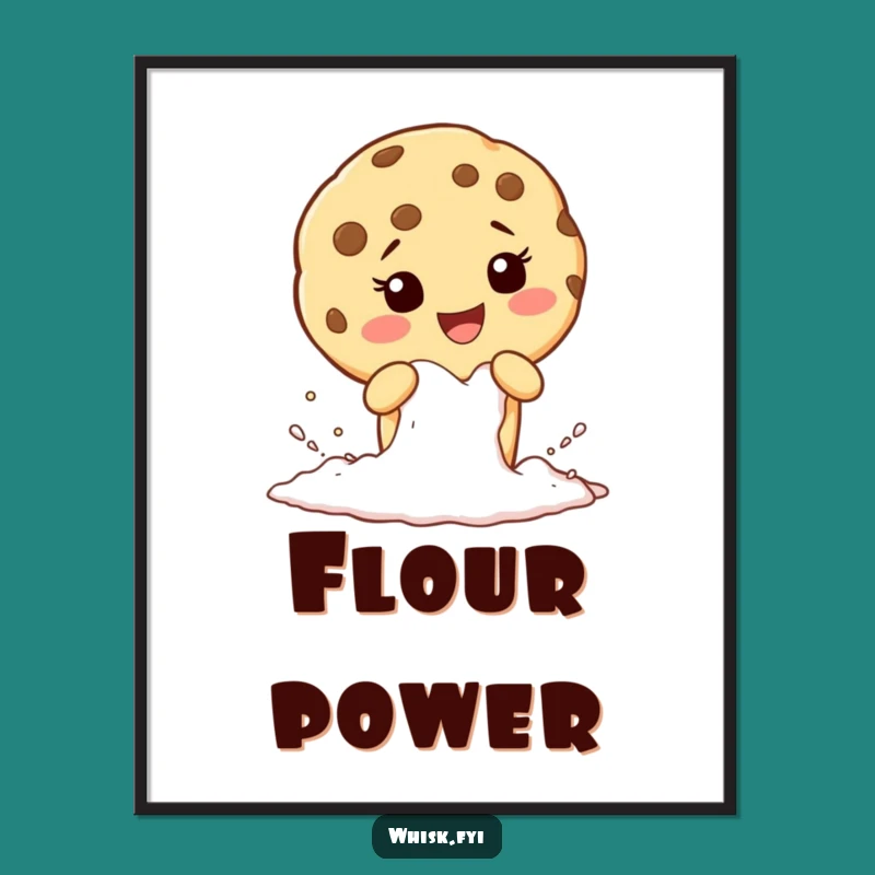 Funny Cookie Sifting Poster - Whimsical Baking Wall Art Gift