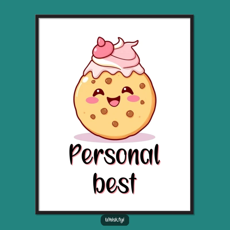Funny Kawaii Cookie Icing Poster: Sweet Treat Art for Your Walls