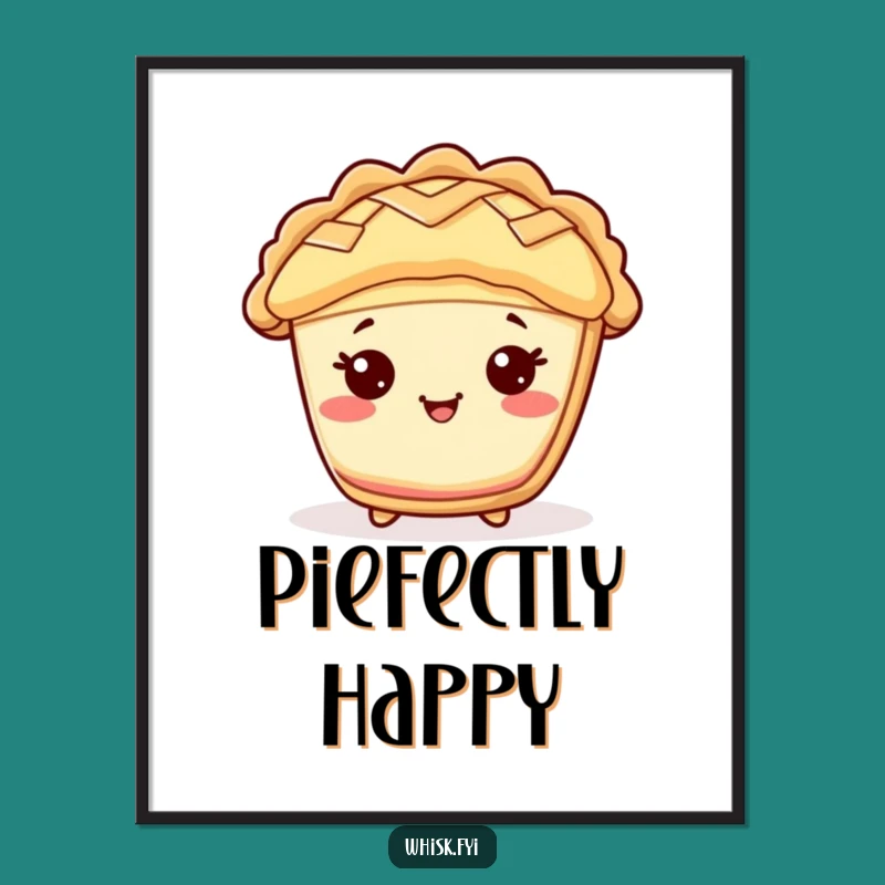 Funny Kawaii Pie Poster: Cheerful Lattice Art, Unique Funny Gift