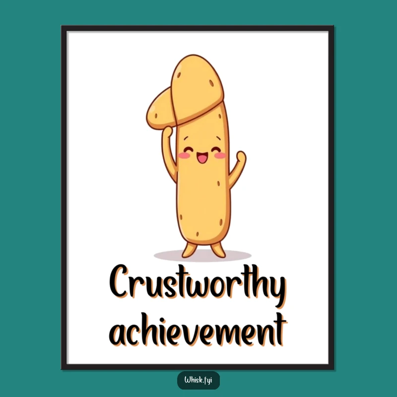 Funny Proud Baguette Poster - Wall Art Celebrating Baker's Triumph