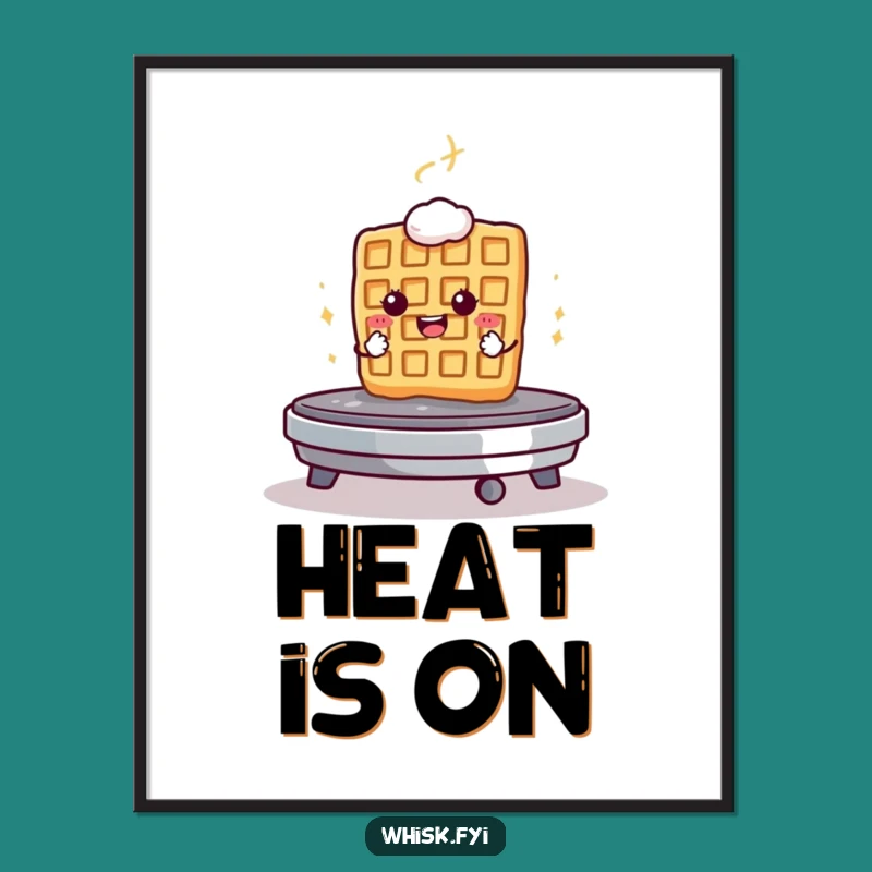 Funny Waffle Griddle Poster A Determined Breakfast Art Gift