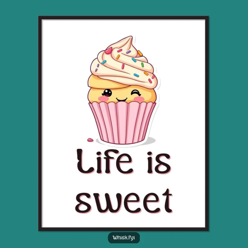 Funny Cupcake Decorating Poster: Sweet Wall Art, Perfect Funny Gift for Kitchen Decor
