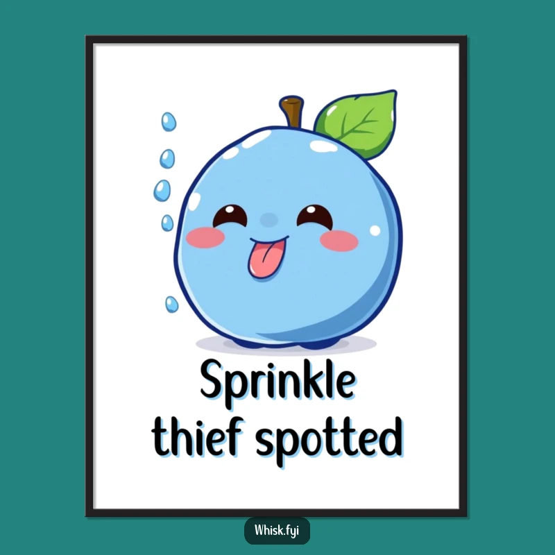Funny Blueberry Sprinkle Catch Poster - Cheerful Dessert Art