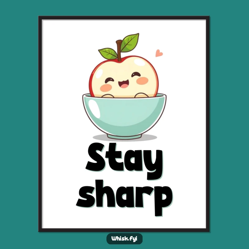 Funny Kawaii Apple Bobbing Poster: Exciting Fall Art for Your Walls