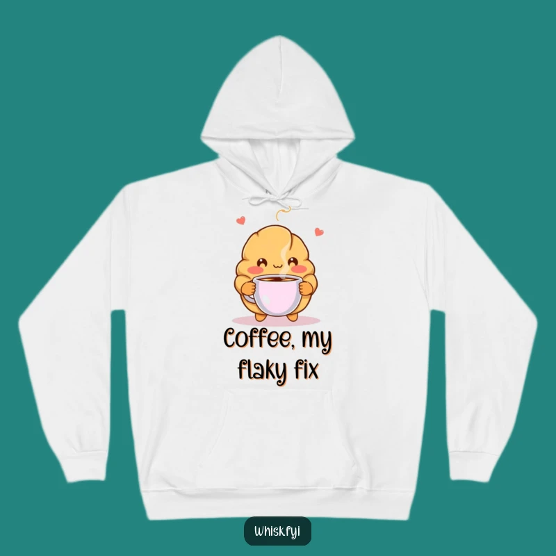Funny Blushing Croissant Hoodie - Warm Hug & Hilarious Coffee Gift