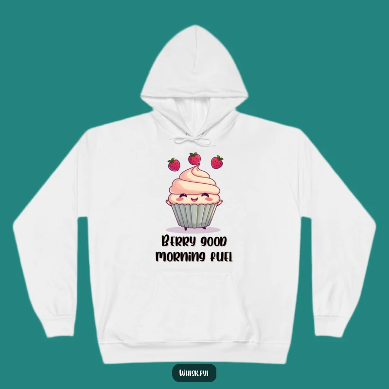 Funny Cupcake Juggling Berries Hoodie - Cozy & Hilarious Winter Gift