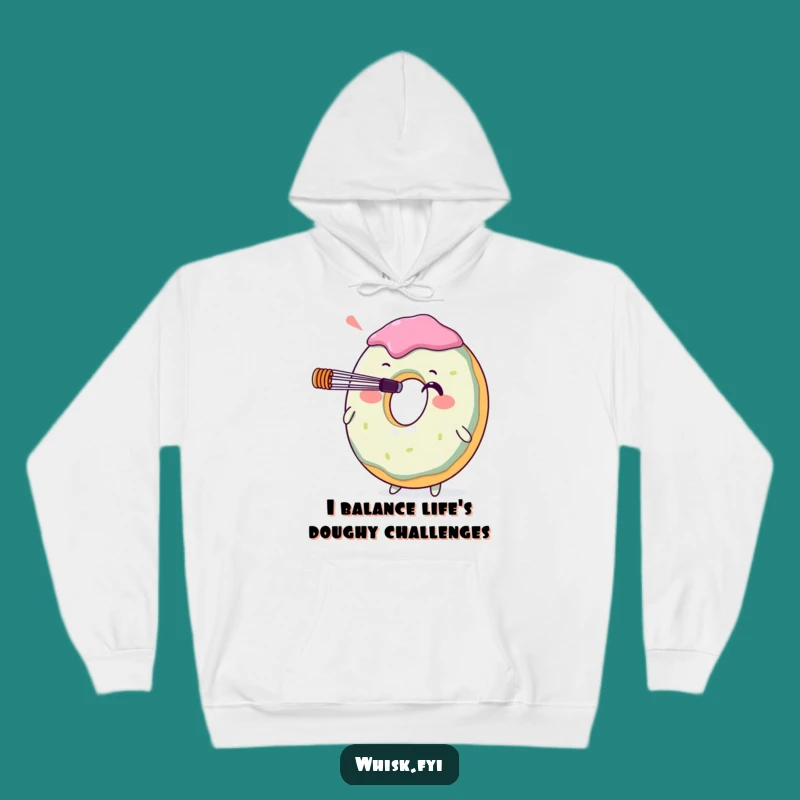 Cozy Funny Donut Whisk Nose Balance Hoodie: Stay Warm with Delightful Baking Humor