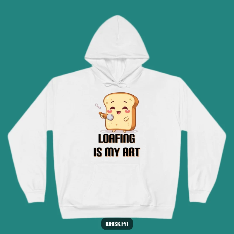 Cozy Funny Bread Baker Hoodie: Giggling Slice Dusting Flour, Warm Baking Gift