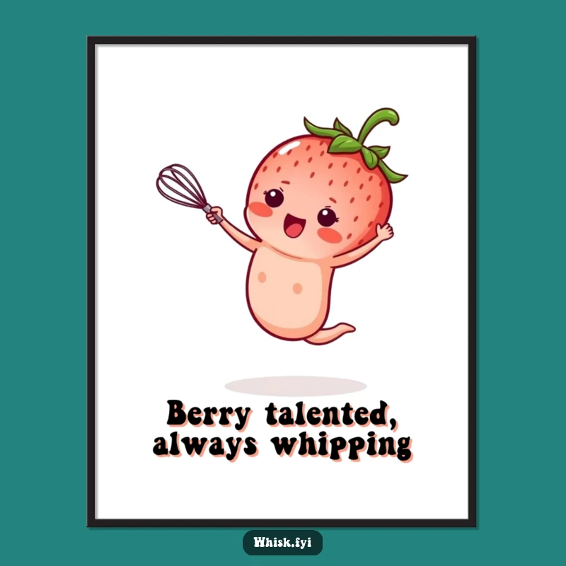 Cartwheeling Strawberry Wall Art: Free Printable Downloadable Decor for a Whimsical Touch!