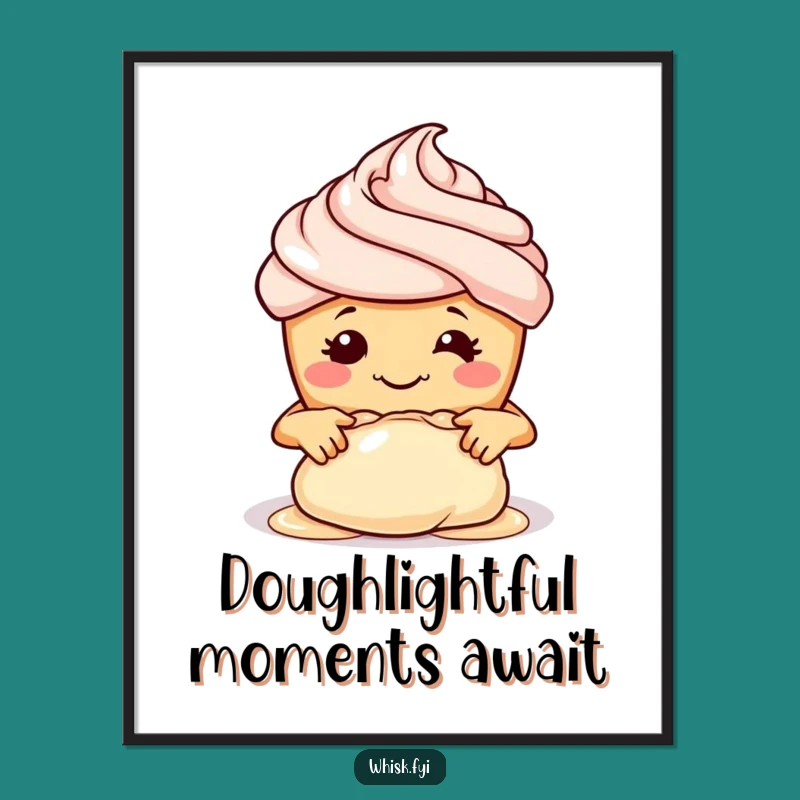 Funny Free Printable Wall Art: Cupcake Baker Kneading Dough, Cute & Quirky Downloadable Decor