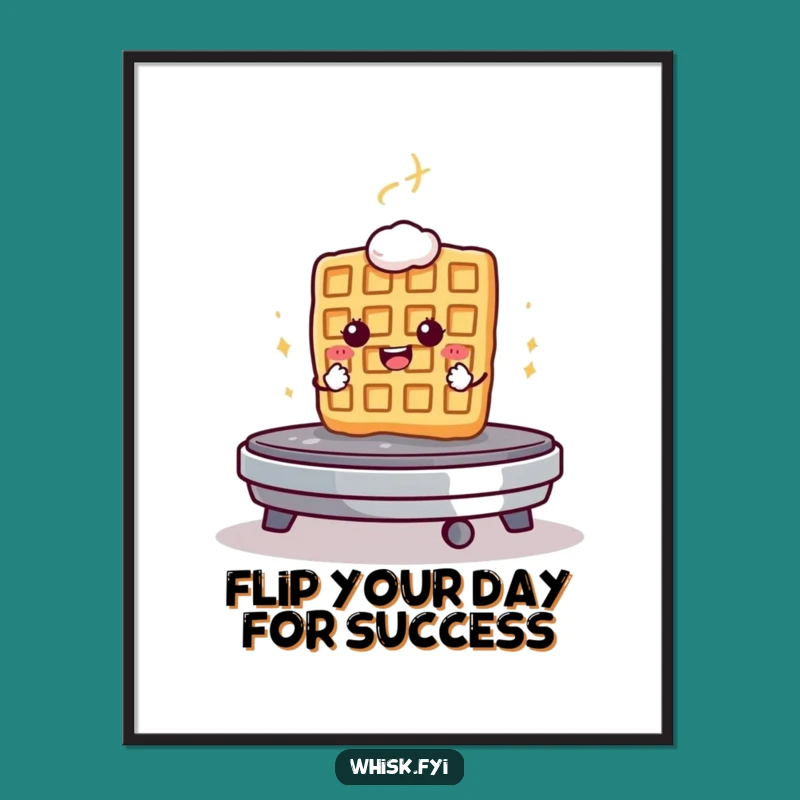 Funny Free Printable Wall Art: Determined Waffle Decor Downloadable Gift