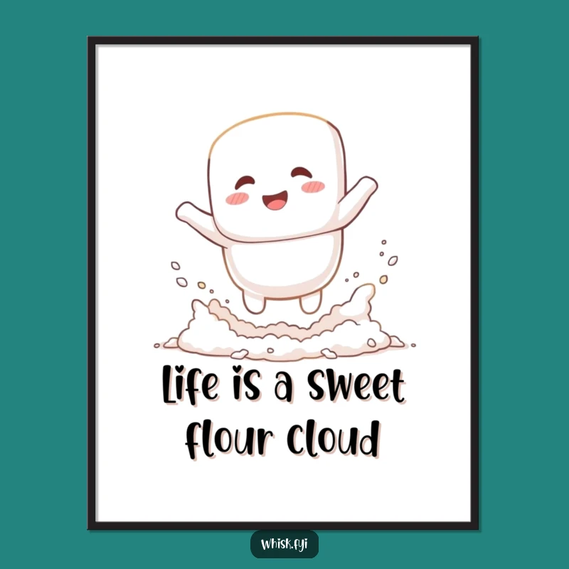 Free Printable Marshmallow Baker Art: Whimsical Cartoon Character Decor DIY Downloadable