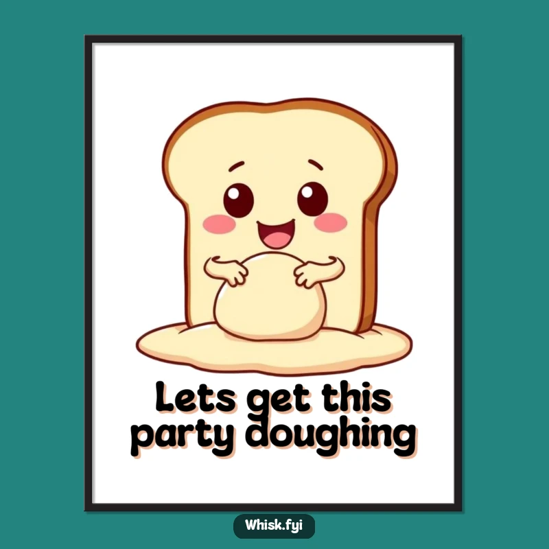 Free Printable Wall Art: Smiling Kneading Bread Art, Downloadable DIY Decor for Kitchen Fun