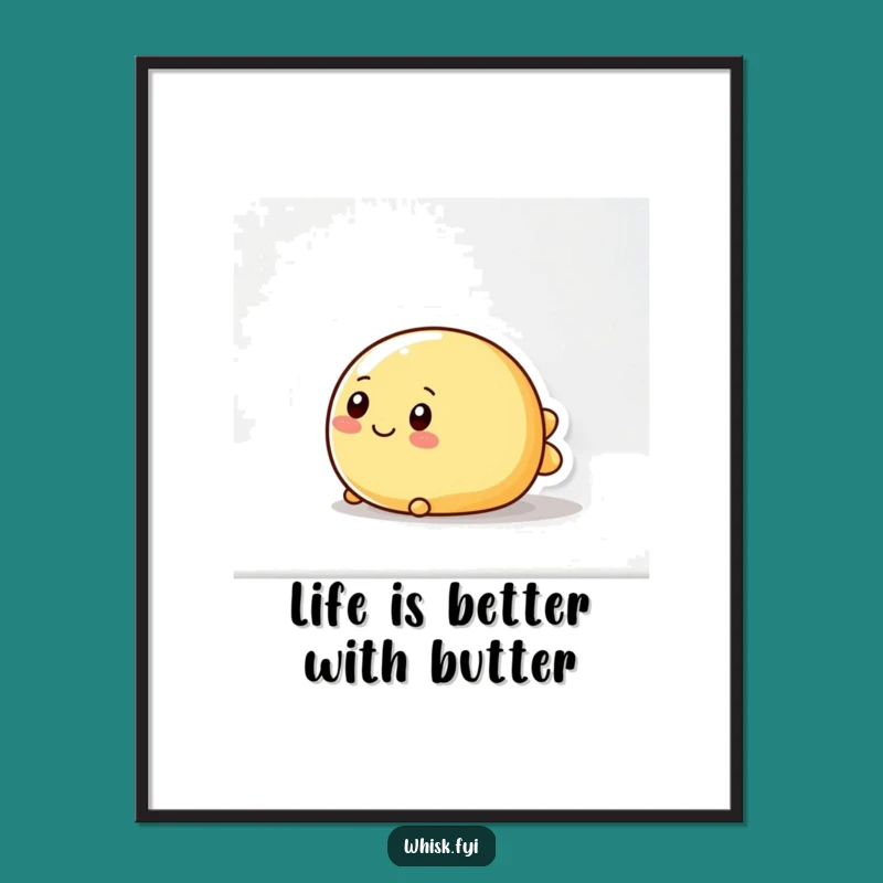 Funny Free Printable Wall Art: Wobbly Butter Slide - Downloadable Decor