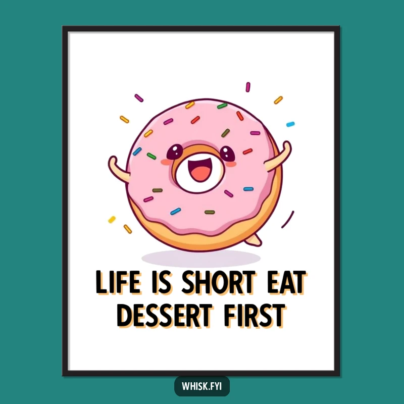 Free Printable Donut Wall Art: Rolling Sprinkle Excitement, Funny Downloadable Decor