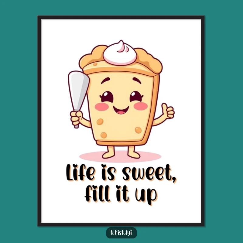 Pie Slice Piping Bag Wall Art Free Printable - Sweet Humorous Downloadable Decor