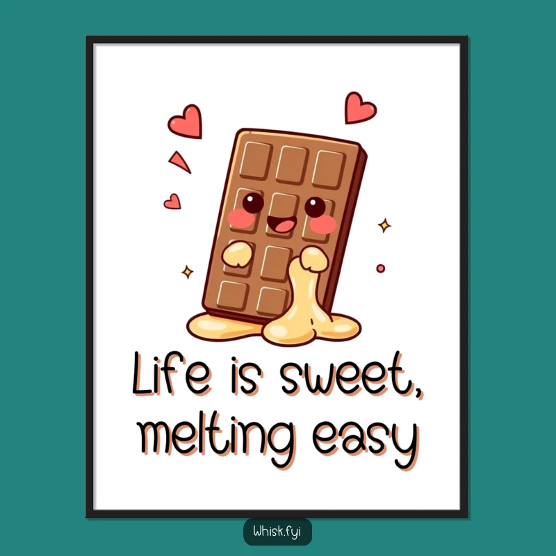 Melting Chocolate Sigh Wall Art: Free Printable Downloadable Decor for Sweet Vibes!