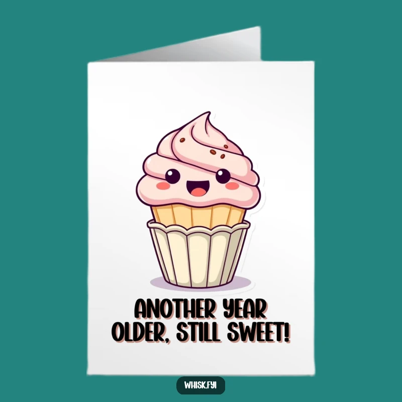 Excited Kawaii Cupcake Birthday Card: Free Printable Fun for a Joyful Celebration