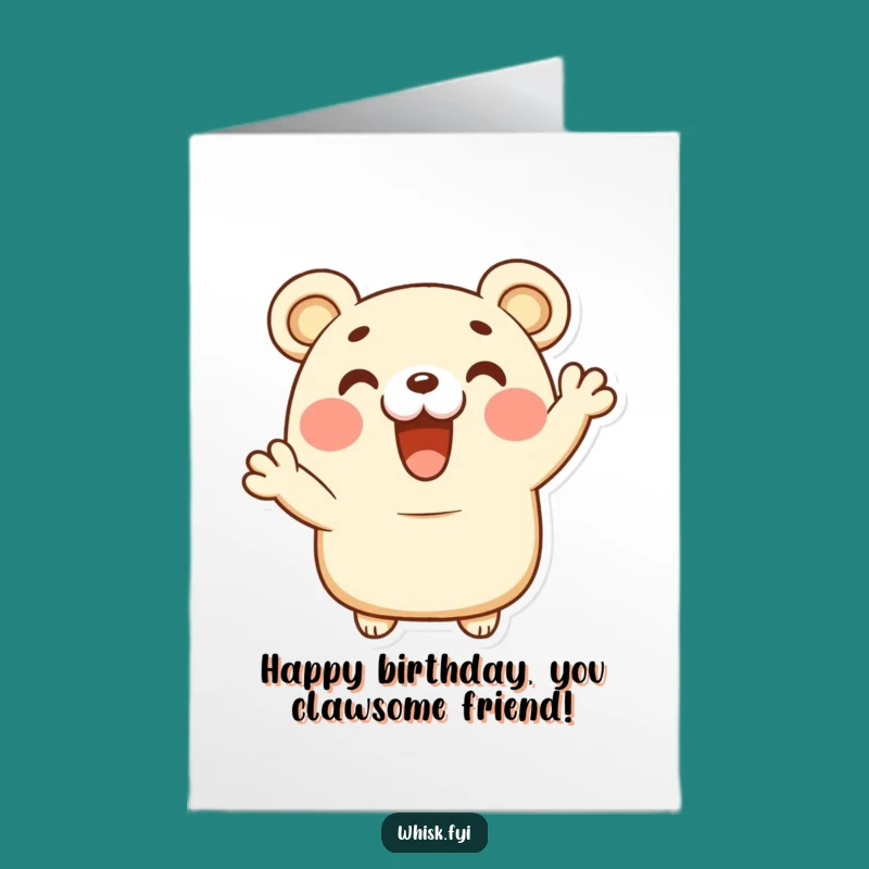 Bear Claw Cheer Birthday Card Free Printable - Joyful DIY Funny Gift