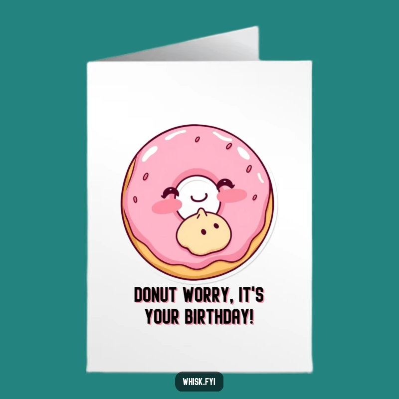 Free Printable Birthday Card: Blushing Donut Cute Funny Downloadable Gift