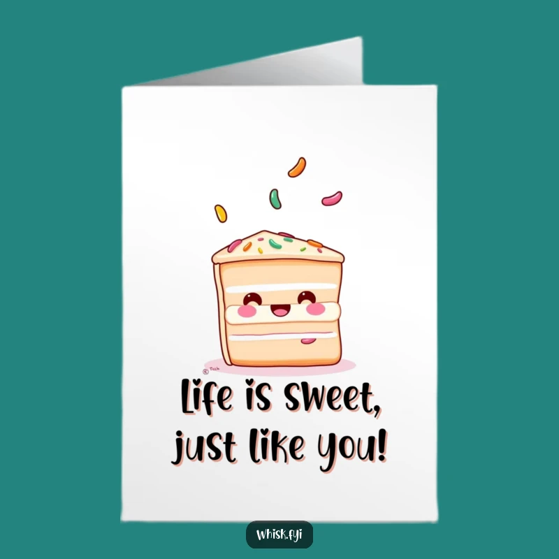 Free Printable Birthday Card: Juggling Cake Funny Downloadable Gift for Sweeties