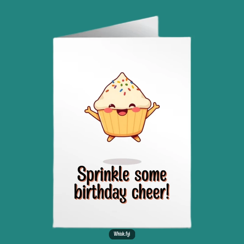 Free Printable Happy Birthday Muffin Card: Hilarious Jumping Sprinkle Gift!