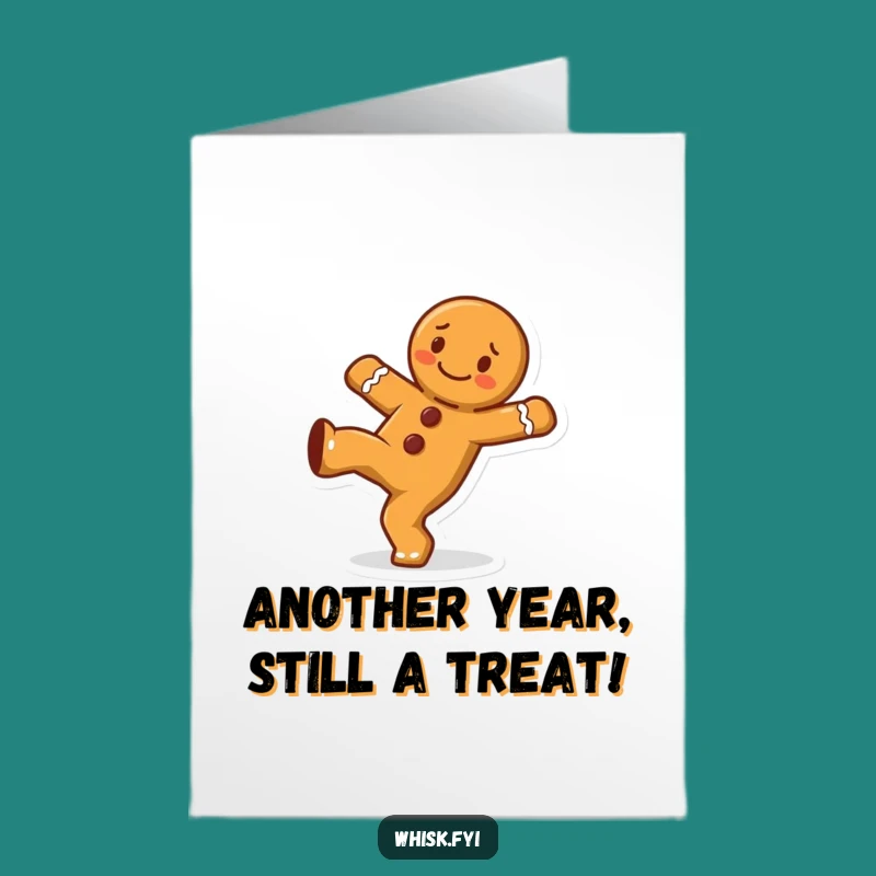 Gingerbread Man Cartwheel Birthday Card Free Printable - Energetic DIY Funny Gift