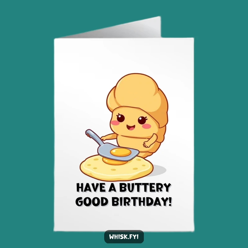Free Printable Croissant Birthday Card Funny Downloadable Gift for Breakfast Lovers Chefs