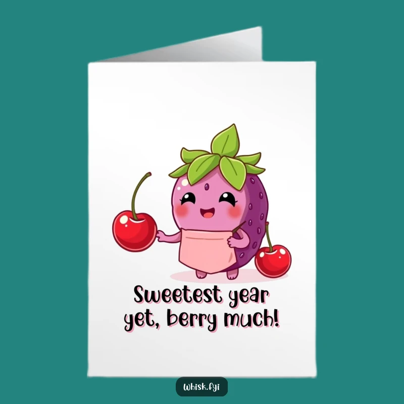 Free Printable Birthday Card: Berry Chef Funny Downloadable Gift for Foodies
