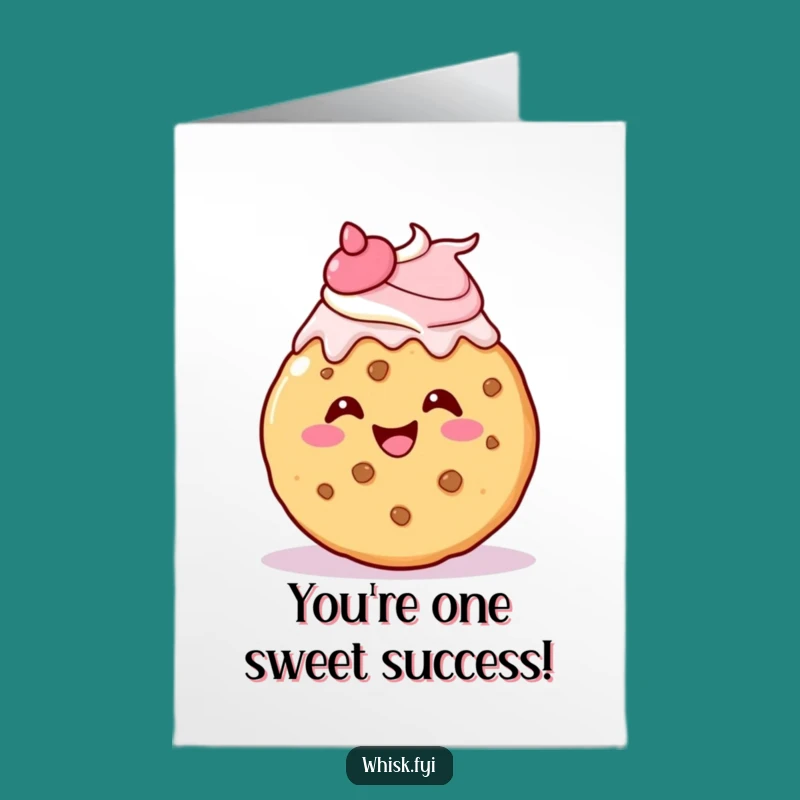 Delighted Free Printable Congrats Card: Kawaii Cookie's Sweet Success Downloadable