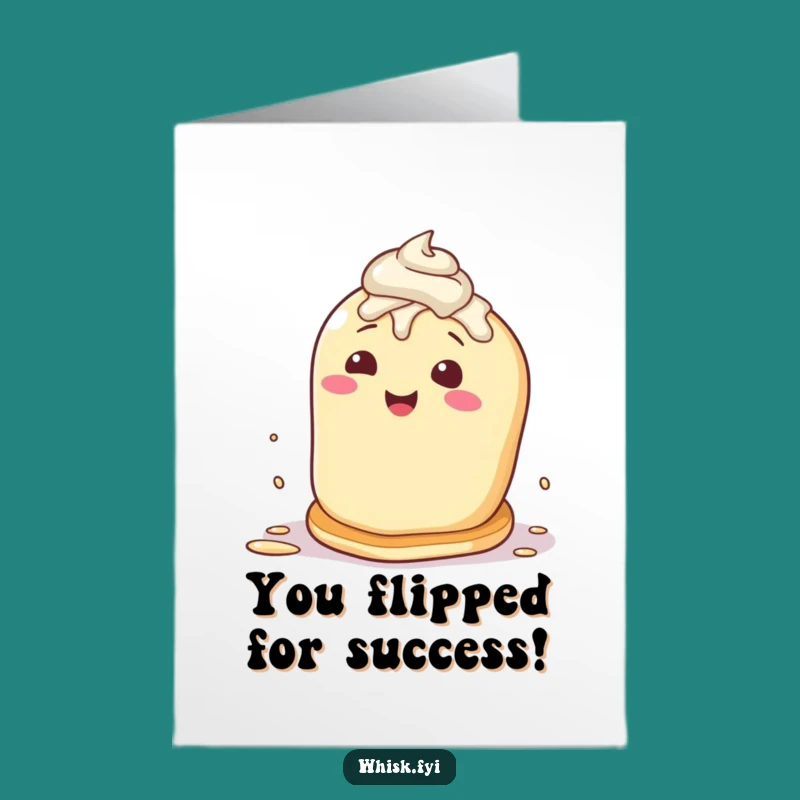 Free Printable Congrats Card: Flipping Pancake, Funny Downloadable Gift for Bold Achievements