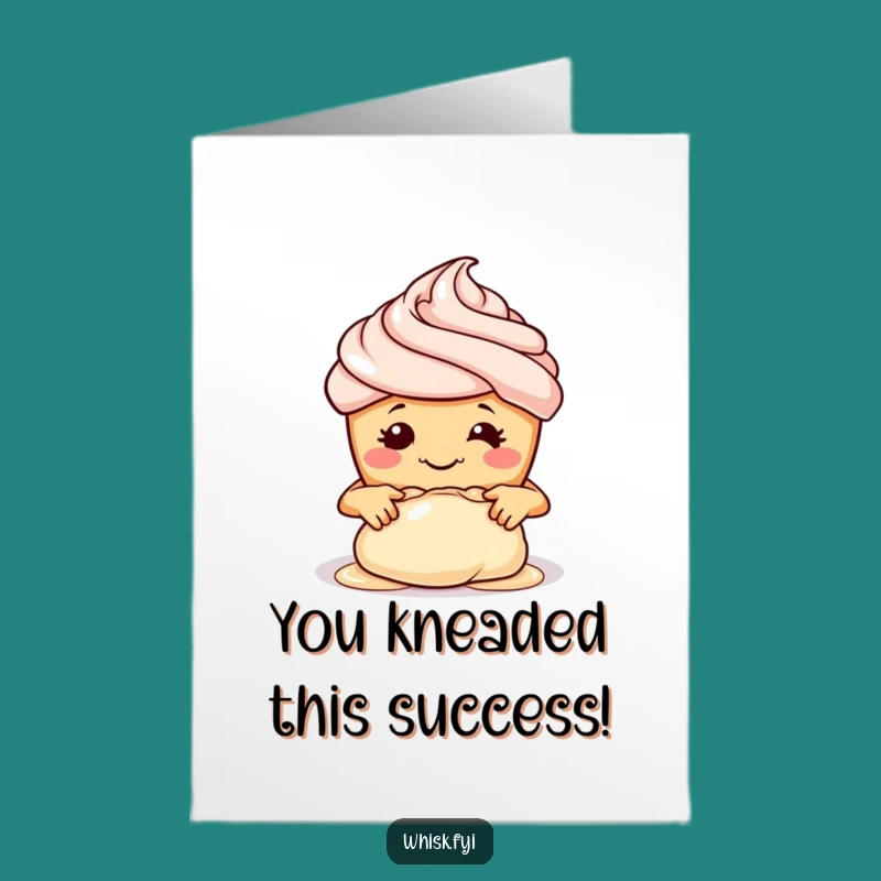 Free Printable Congrats Card: Funny Cupcake Baker, Joyful Dough Kneading, Downloadable DIY Gift