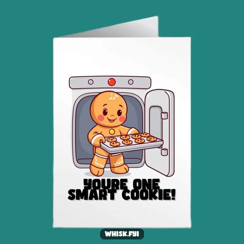 Free Printable Congrats Card: Gingerbread Man Baking Success - Downloadable