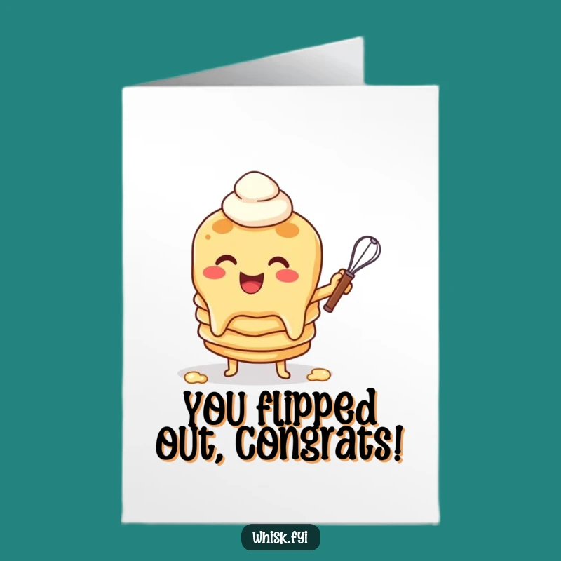 Free Printable Congrats Card: Pancake Flip Celebration, Hilarious Downloadable Gift for Achieving Goals!