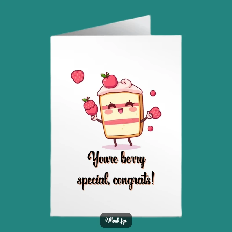 Free Printable Congrats Card: Playful Kawaii Cake Slice for Sweet Victories