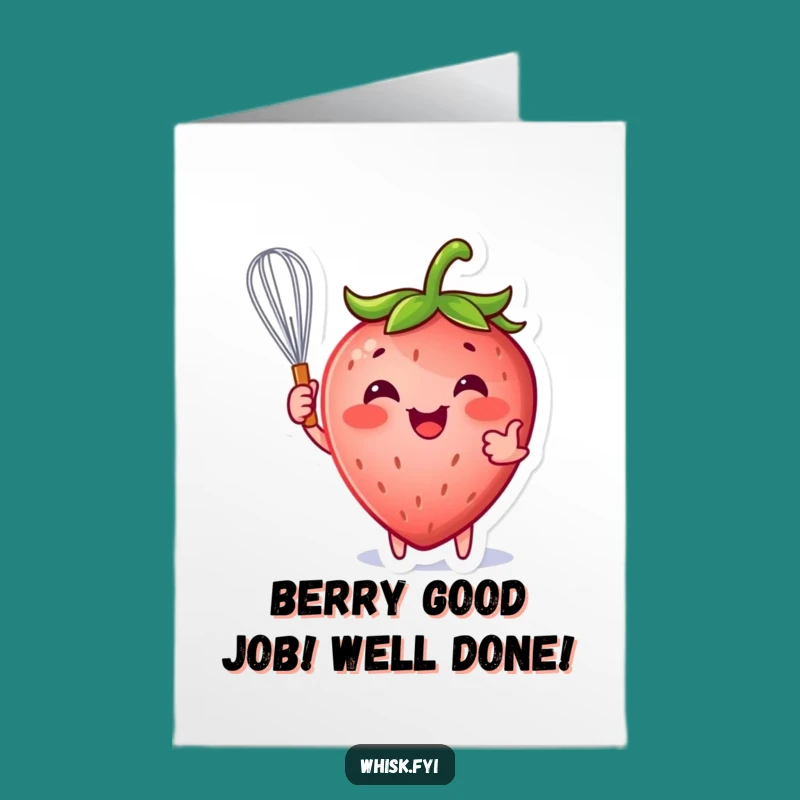 Free Printable Congrats Card: Sweet Strawberry Whisk for a Joyful, Hilarious Achievement