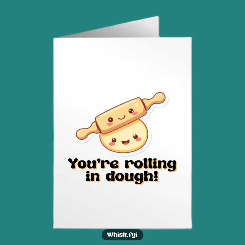 Sweet Success Free Printable Congrats Card: Kawaii Rolling Pin Dough DIY