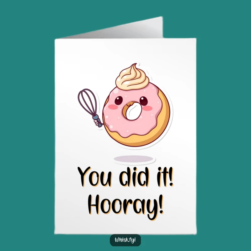 Free Printable Congrats Card: Whisking Donut Celebrates Success, Hilarious Downloadable Gift