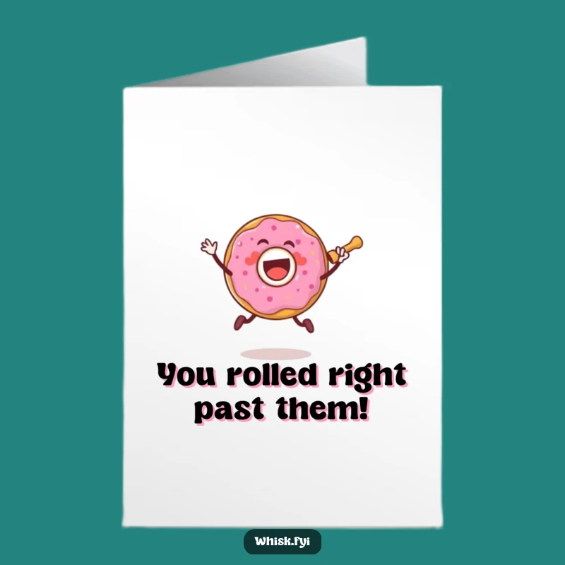 Free Printable Congrats Card: Funny Donut's Leap - Downloadable Achievement Art