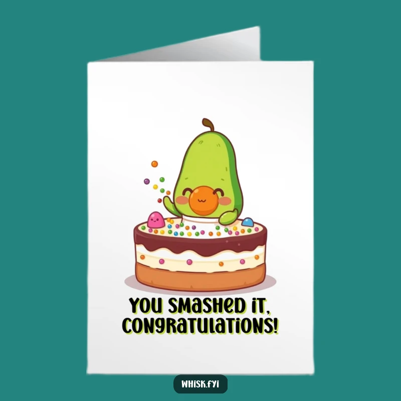 Free Printable Congrats Card: Avocado Baking Up Success Downloadable Gift