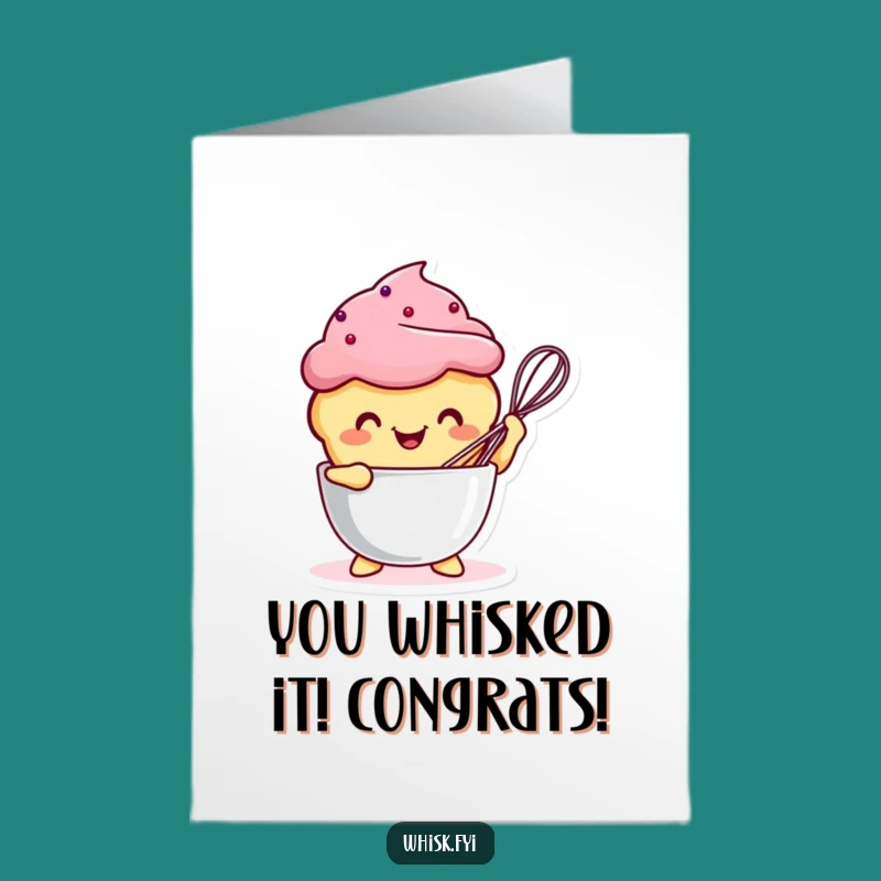 Free Printable Congratulations Card: Kawaii Muffin Wins! Funny Downloadable Gift Idea