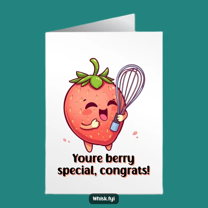 Free Printable Congrats Card: Strawberry Mishap, Hilarious Downloadable Gift for Sweet Achievements!