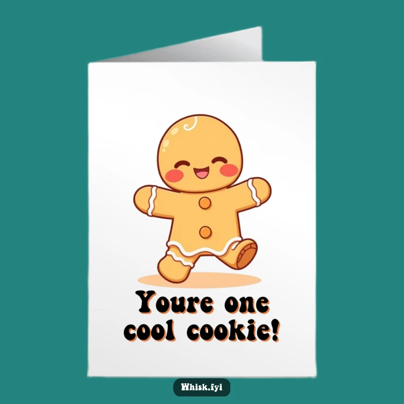 Free Printable Congrats Card: Giggling Gingerbread Man for Jubilant Success