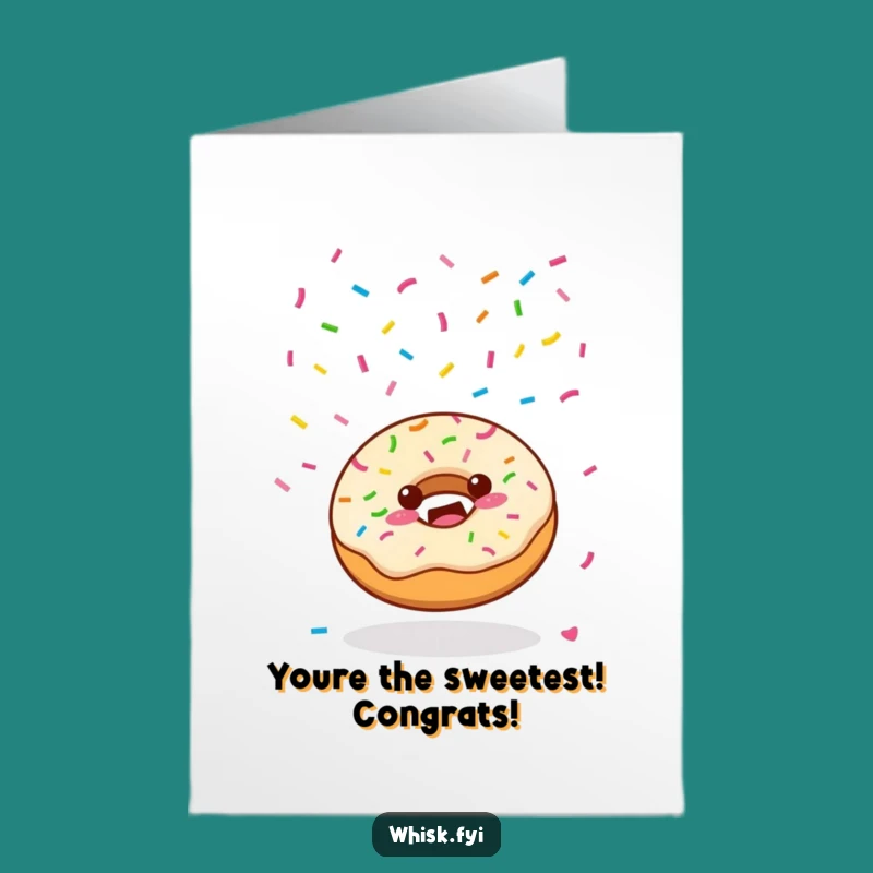 Free Printable Kawaii Donut Card: Sprinkle Congrats Downloadable Gift