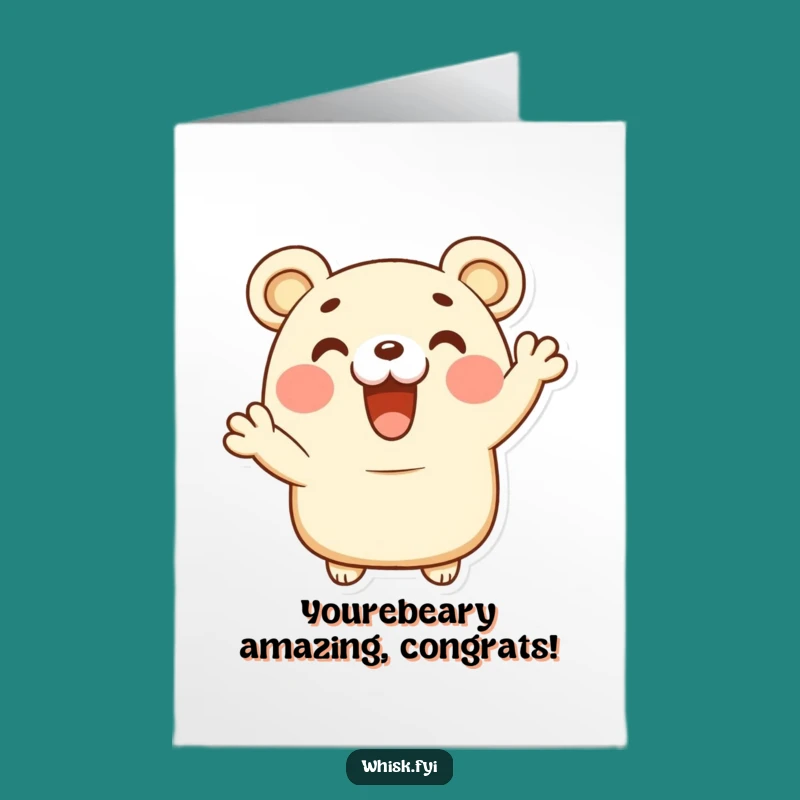 Bear Claw Cheer Congrats Card Free Printable - Enthusiastic Downloadable Gift
