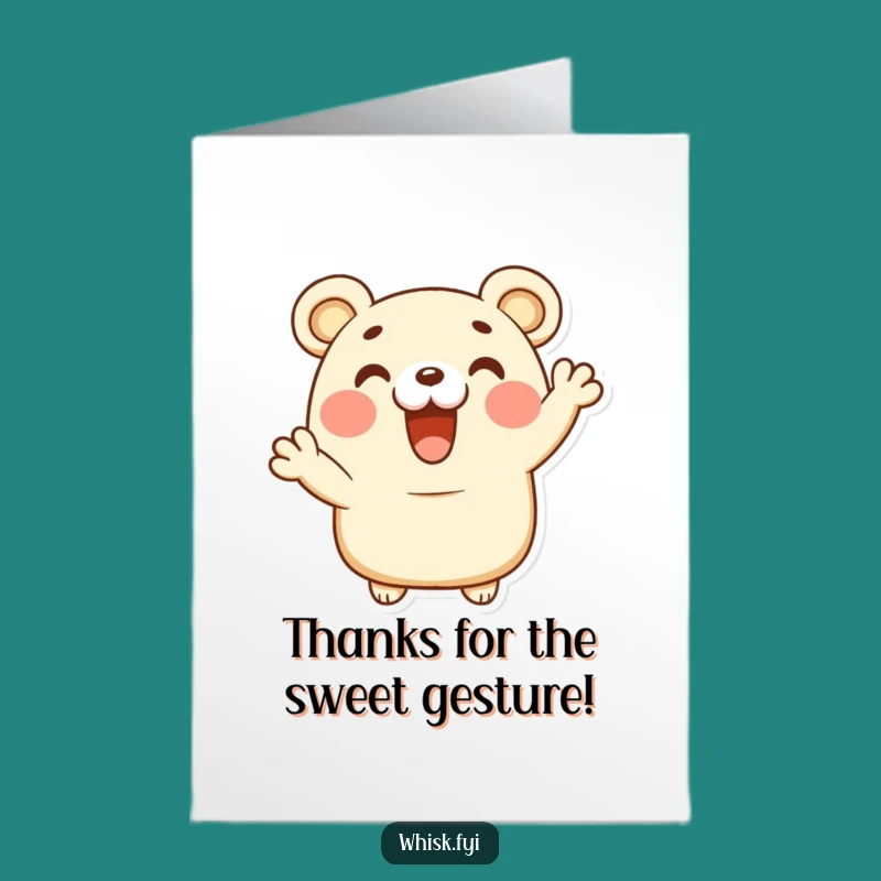 Bear Claw Cheer Thank You Card Free Printable - Joyful DIY Downloadable Gift